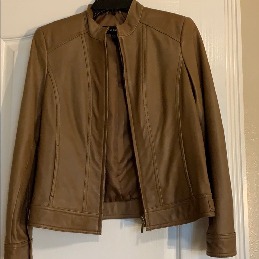 Alfani short, tan, leather jacket